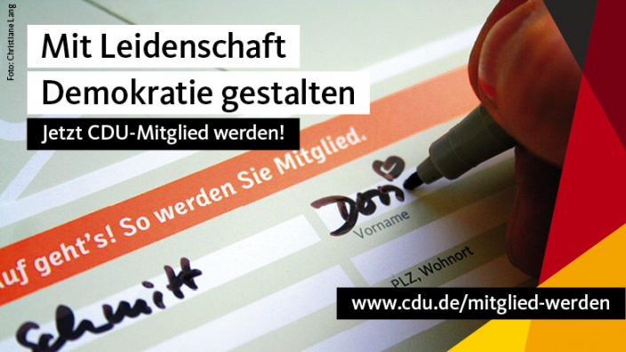 Foto: Mitglied werden, Copyright: CDU Deutschlands