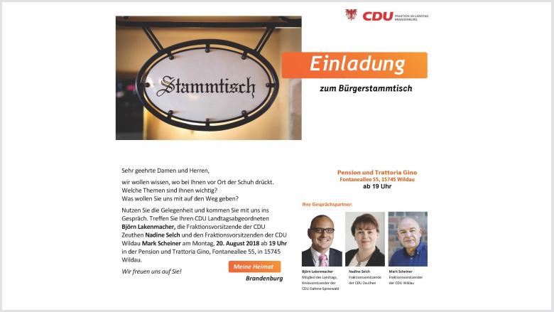 Einladung zum Bürgermeisterstammtisch